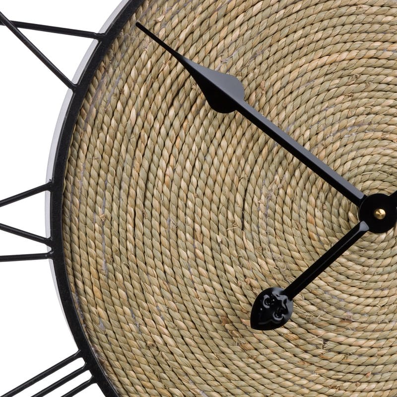 Aveline Rattan Center Round Wall Clock - 24"H x 24"W x 1.5"D