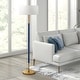 preview thumbnail 11 of 86, Simone 2-Light Floor Lamp with Fabric Shade Blue and Brass