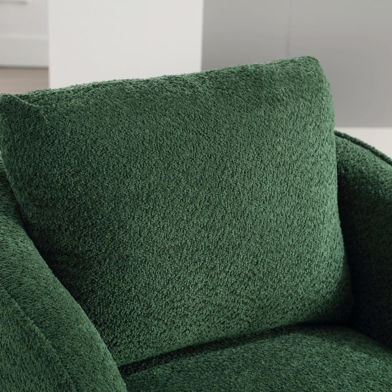 30.3" Bouclé Upholstered Swivel Accent Chair, 360° Round Barrel Club Chair Lounge Armchair