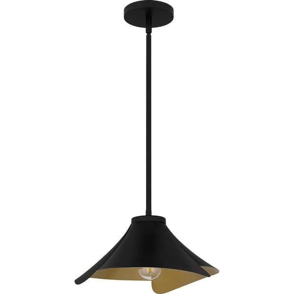 slide 2 of 6, Matte Black One Light Pendant from the Quoizel Pendant Collection Matte Black