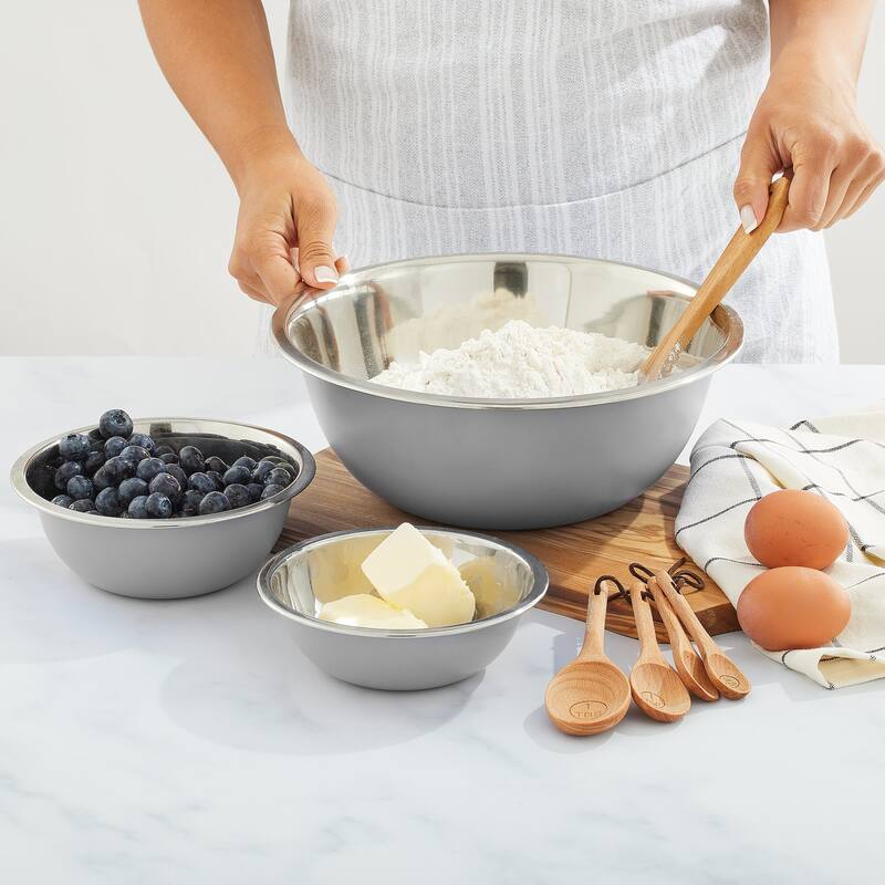 JoyJolt Stainless Steel Food Kitchen Mixing Bowl - Set of 6 - .5QT .75QT 1.5 QT 3QT 4QT 5QT