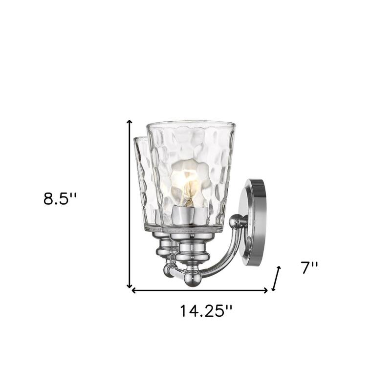 Modern Transitional Hardwired Wall Light with Reversible Mount and Clear Glass Shade LED Compatible