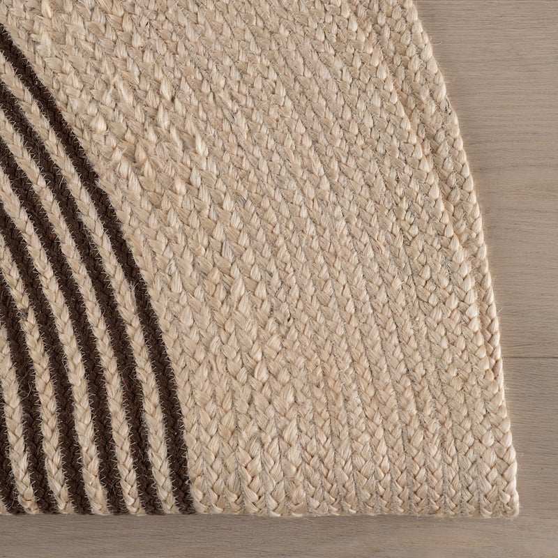 Padma Lakshmi Mysore Hand-Braided Jute Oval Striped Rug