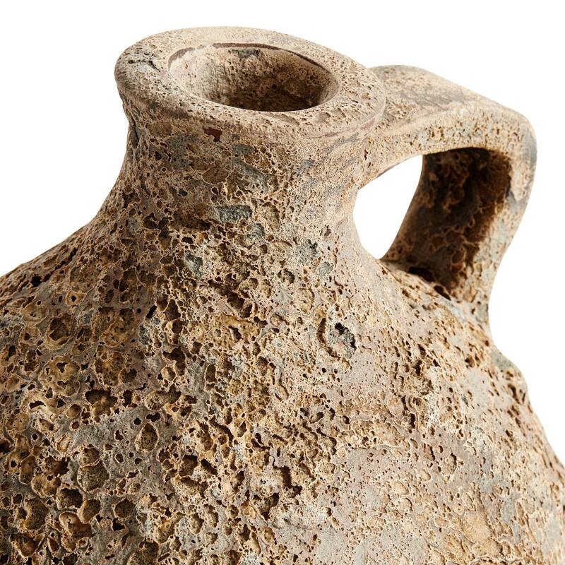 Handmade Standing Jug Vase - 16.5" - Brown