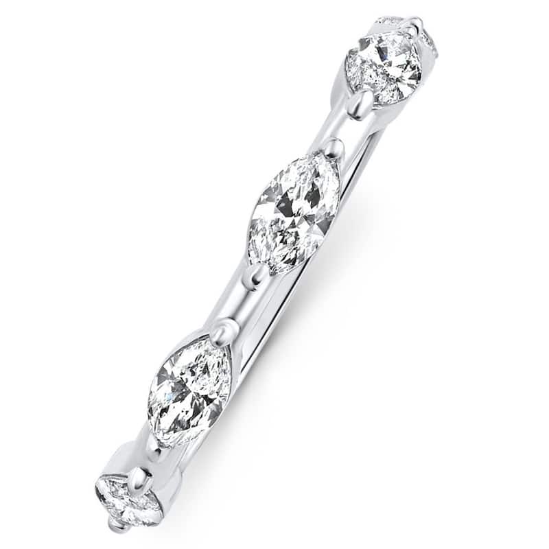 .80Ct Marquise Cut Diamond Wedding Ring Stackable Band Gold Lab Grown