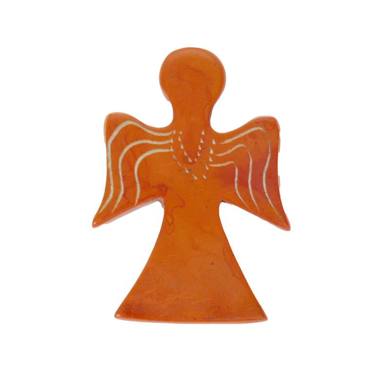 Colorful Soapstone Rainbow Palm Angels, Set of 10