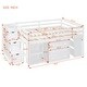 preview thumbnail 6 of 55, Full Size Loft Bed with Retractable Desk, Storage Drawers, and Stairs, Space-Saving