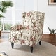 preview thumbnail 64 of 80, Mid-Century Modern Linen/ Vegan Leather Wing Back Accent Chair