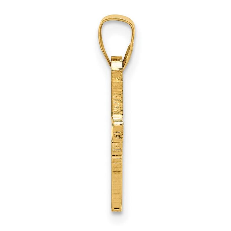 Curata 14k Yellow Gold 18" Solid Polished Cross Necklace - 15x10mm
