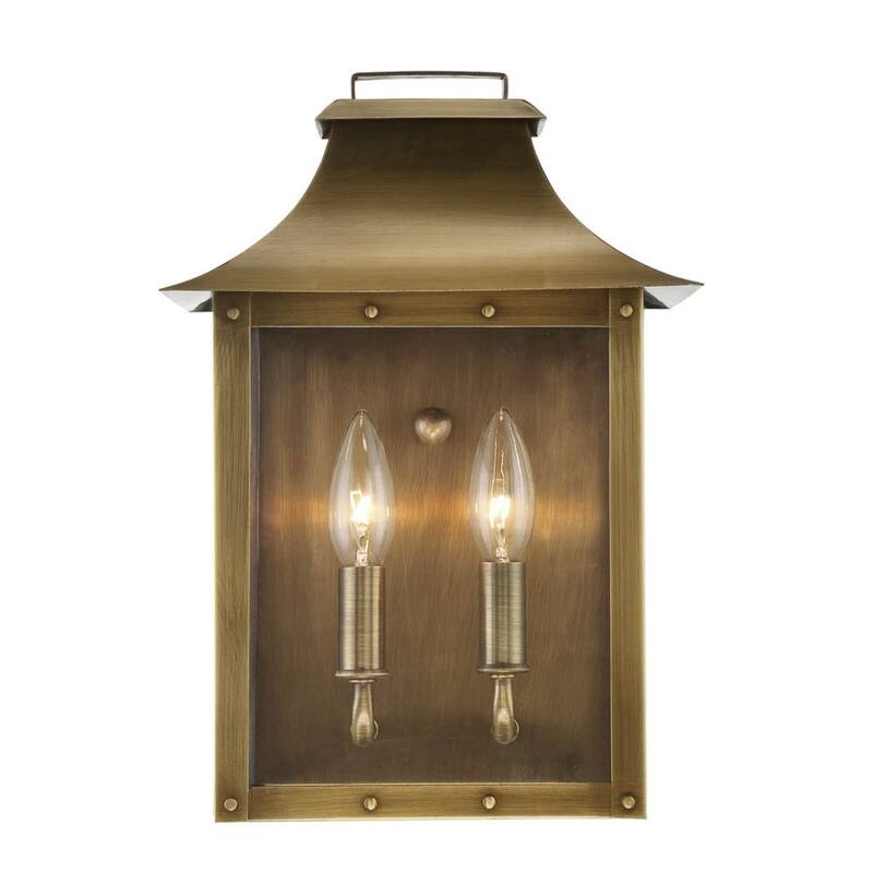 Traditional 2-Light Pocket Wall Lamp with Antique Lantern Design