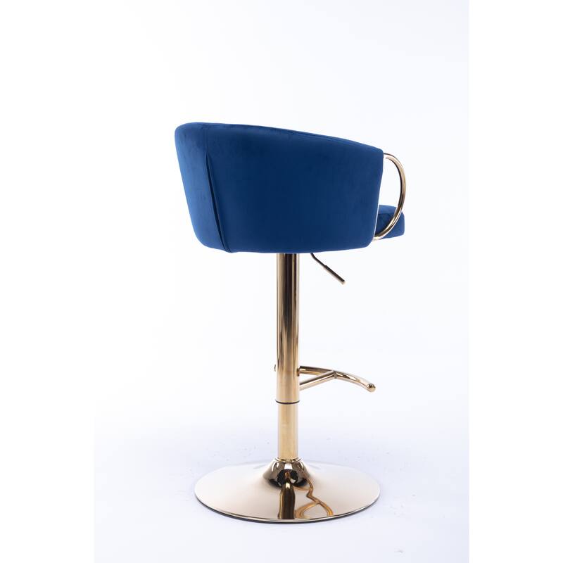 Velvet Swivel Bar Stools Set of 2, Counter Height Dining Chair with Padded Seat, Kitchen Island Stools with Footrest
