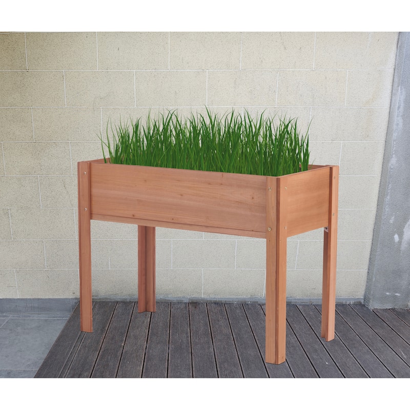 Raised Garden Bed with Legs, Elevated Wooden Planter Box for Outdoor Plants Flowers Fruits Vegetable Herb Growing