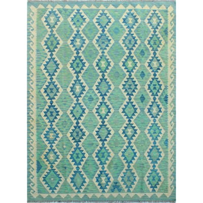 Flatweave Tom Lt. Green/Ivory Rug - 5'9" x 8'0"