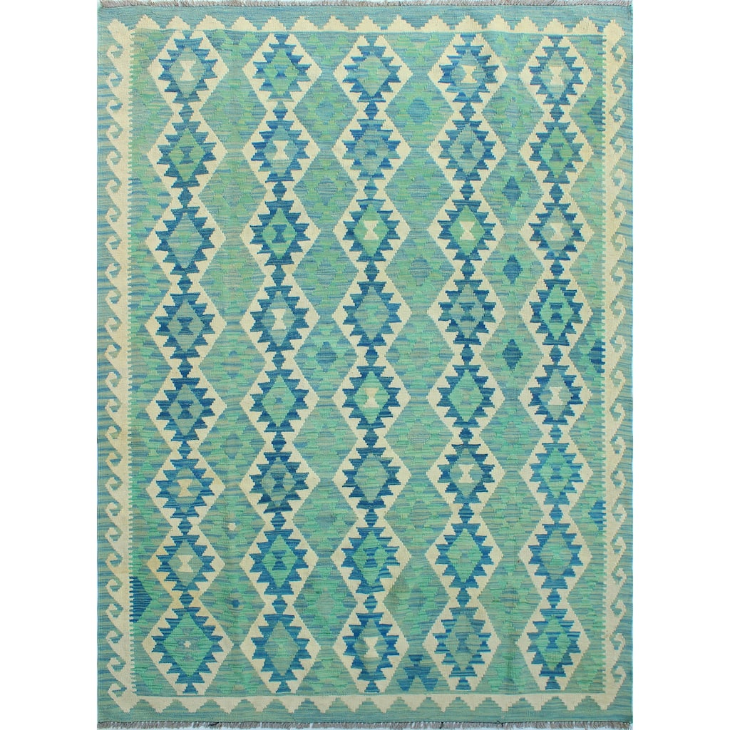 Flatweave Tom Lt. Green/Ivory Rug - 5'9" x 8'0"