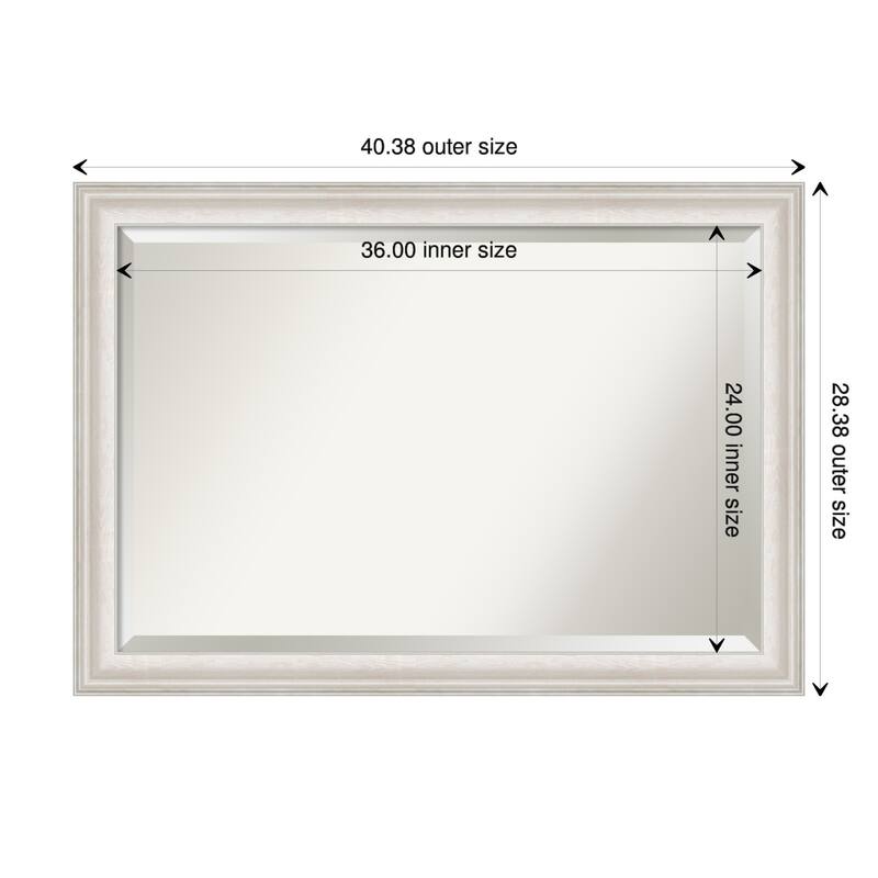 Beveled Wall Mirror - Trio Oil Rubbed Bronze Frame - 40.5 x 28.5-inch - Trio White Wash Silver
