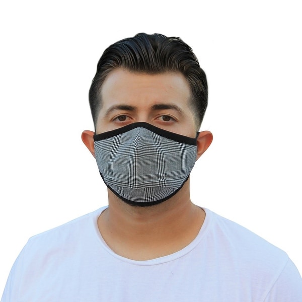 Men's Reusable Fashion Cloth Face Mask with Adjustable Straps, Buffalo Plaid. Opens flyout.
