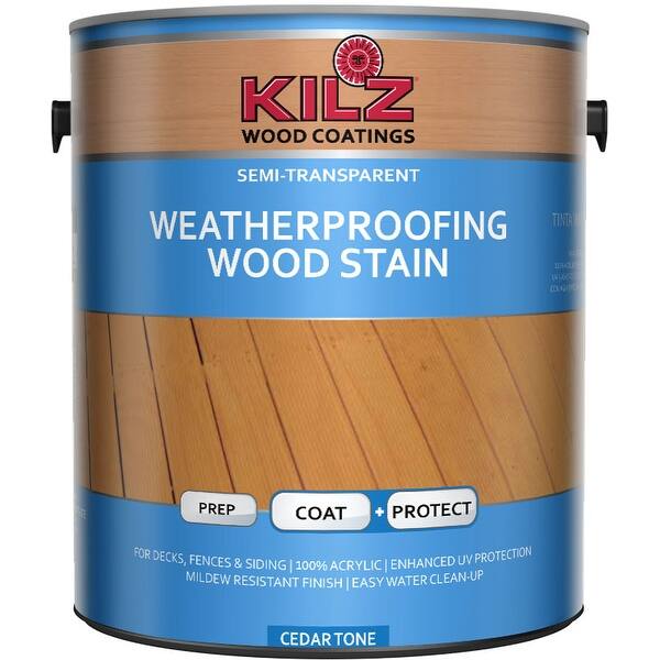 Kilz L830111 Weatherproofing Exterior Cedar Tone Wood Stain 1 Gallon Overstock 18438279