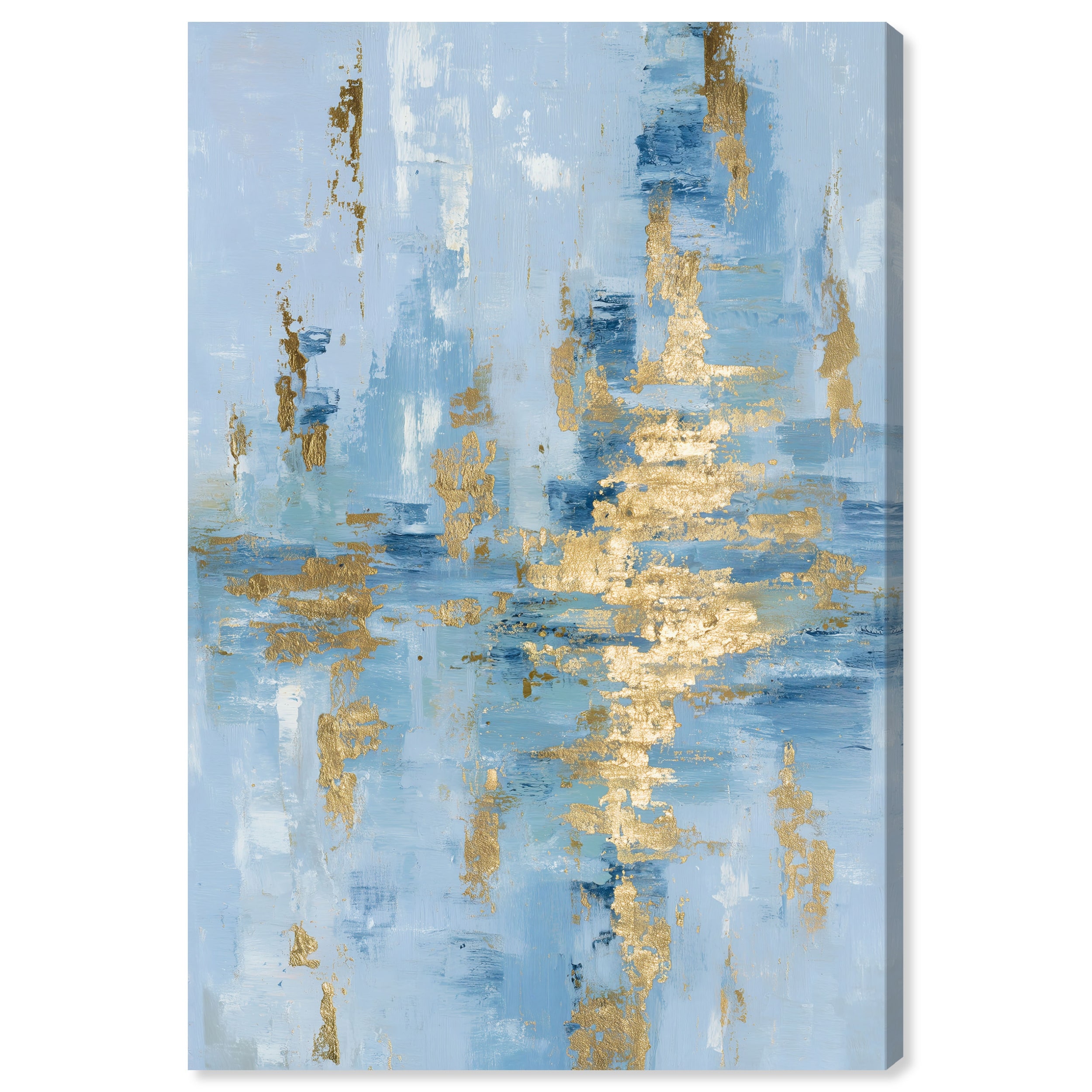 Gilded Ocean IV Blue Wall Art Decor Canvas Print by Art Remedy