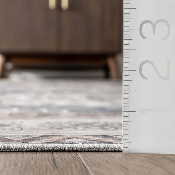 dimension image slide 0 of 2, Nuloom Evelina Traditional SplashGuard Machine Washable Area Rug