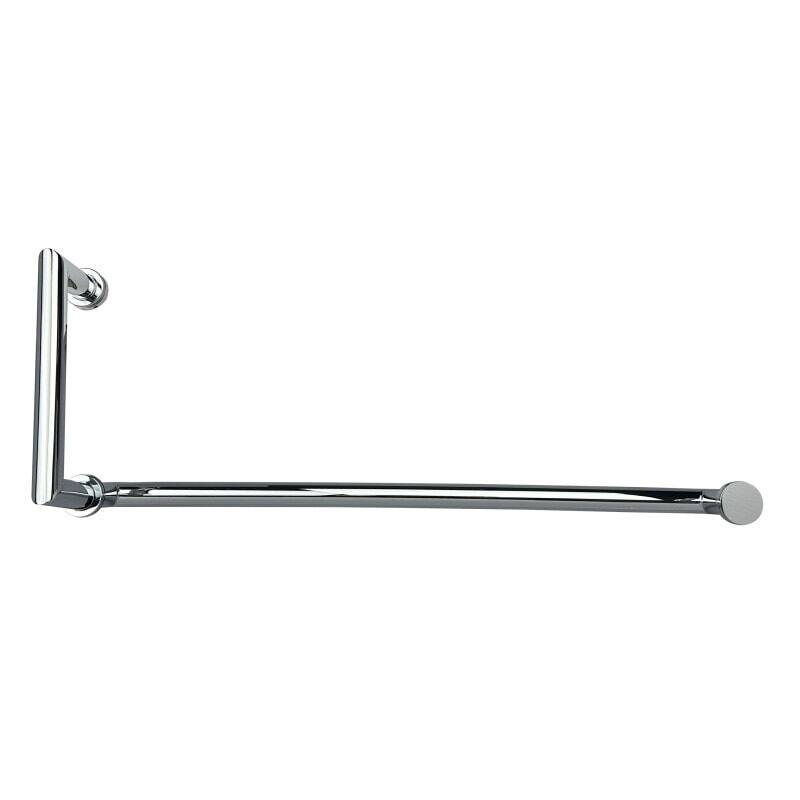 CEL Round Tubing Mitered Corner 8" Pull Handle with 30" Towel Bar Comb Set for Shower Door - Polished Chrome
