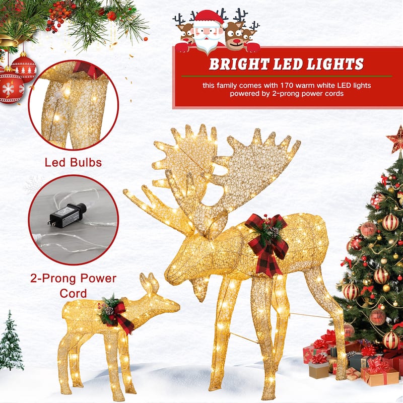 Futzca Christmas Light Holiday Reindeer & Sleigh