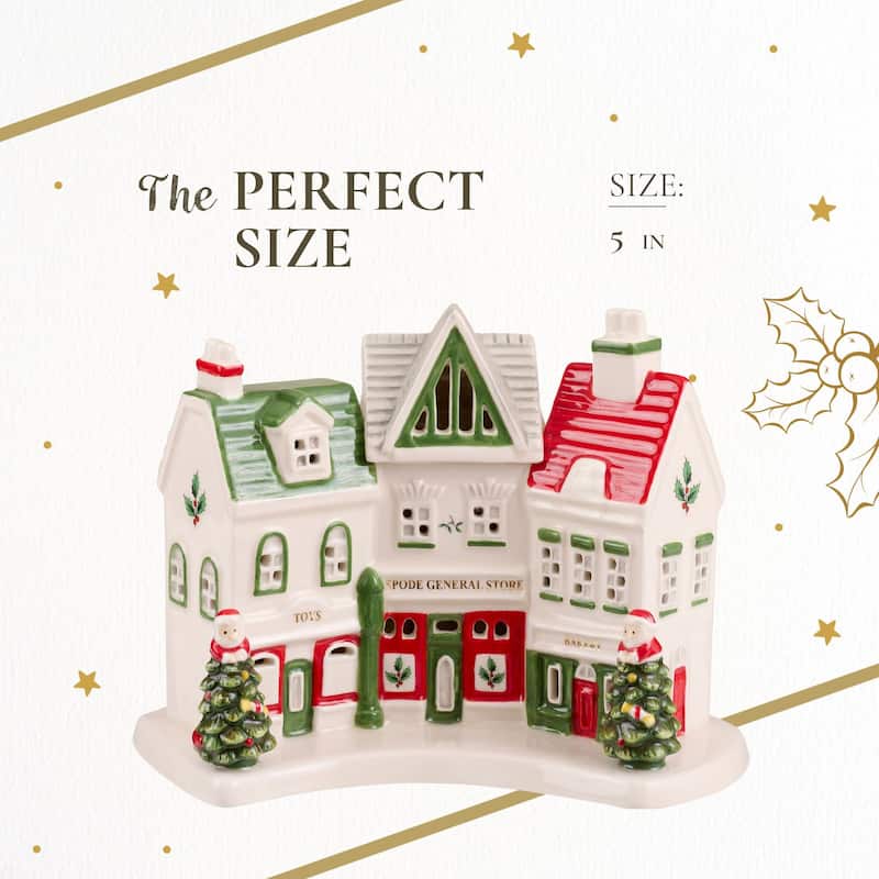 Spode Christmas Tree Village Shoppes - 7.9" L x 3" W x 5" H