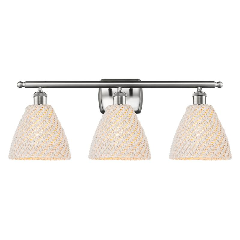 Innovations Lighting 516-3W-11-28 Bristol Natural Vanity Bristol - Brushed Satin Nickel / Natural