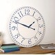 preview thumbnail 2 of 8, Coastal Blue Oversized Wall Clock