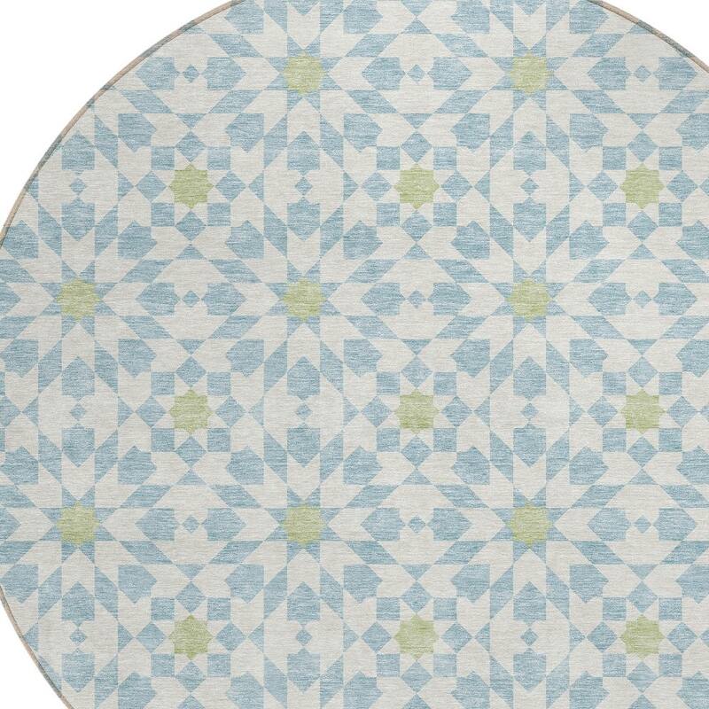 HomeRoots Floral Medallion Transitional Rectangle Outdoor Rug