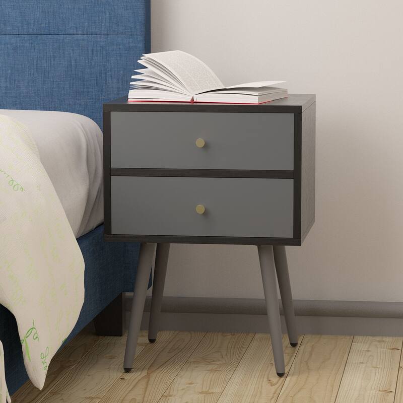 2-Drawer Modern Nightstand/End Table