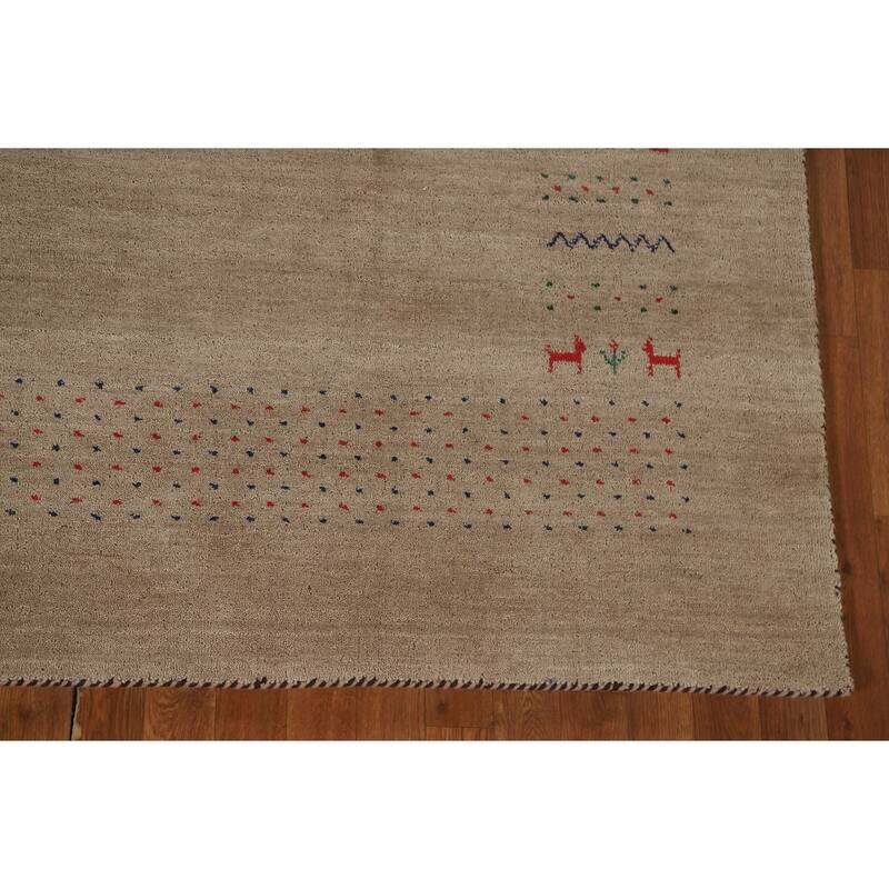 Gabbeh Indian Area Rug Handmade Wool Carpet - 7'9"x 9'10"