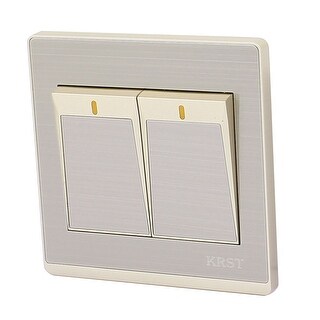 On/Off Press Button 2 Gang 1 Way Wall Switch Home Light Control ...