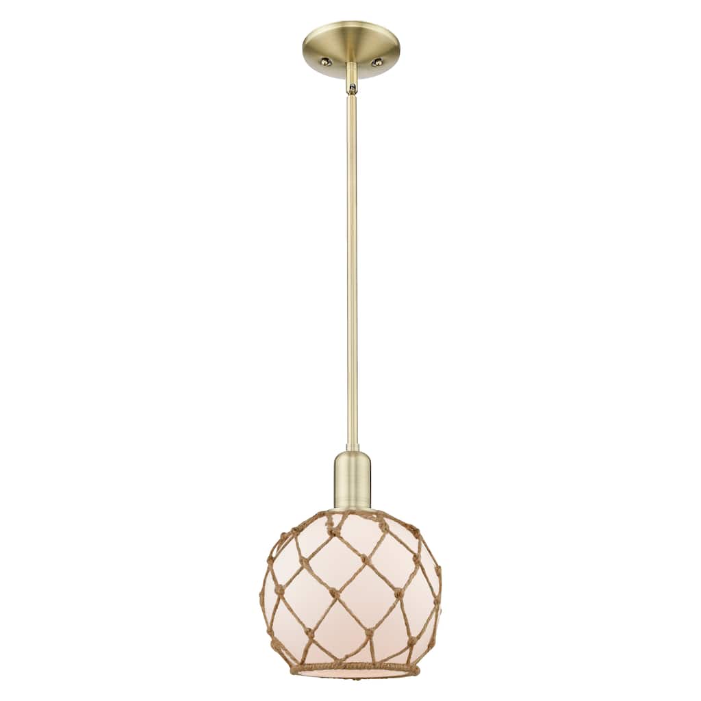 Innovations Lighting Endless Possibilities Arcadia - Farmhouse Rope - 1 Light 8" Stem Hung Mini Pendant