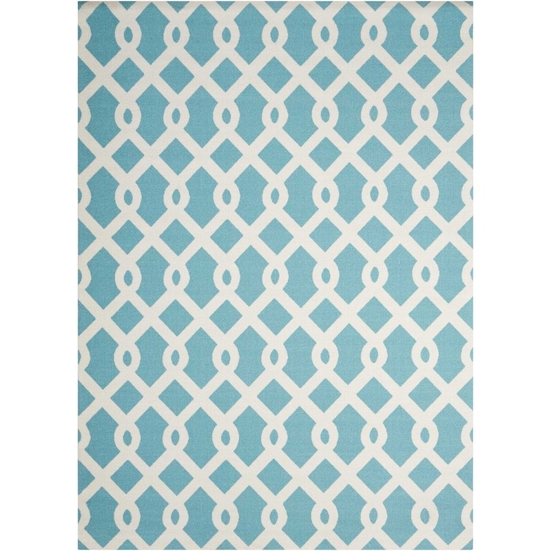 New Castle Poolside Indoor/ Outdoor Area Rug by Havenside Home - 8'6" Round - Blue