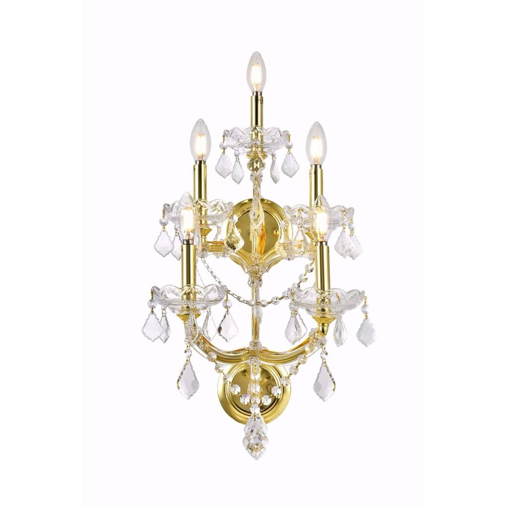 Fleur Illumination Collection Wall Sconce D:12in H:29.5in E:11.5in Lt:5 Gold Finish
