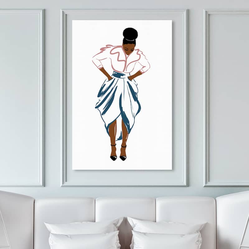 Wynwood Studio Fashion and Glam I Stand for Fashion Pink and Modern & Contemporary Wall Art Canvas Print - 45 x 30