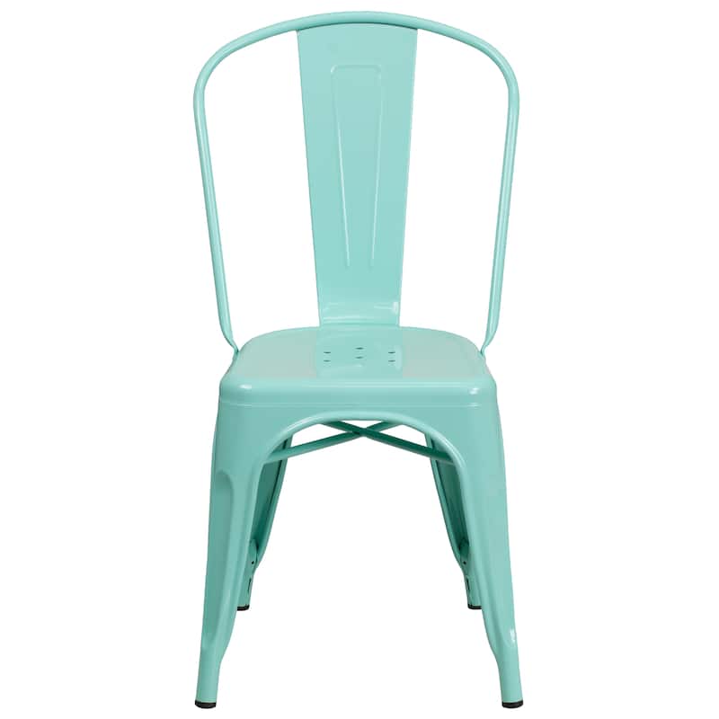 Metal Indoor/ Outdoor Stackable Chair - 20"D x 17.5"W x 33.5"H