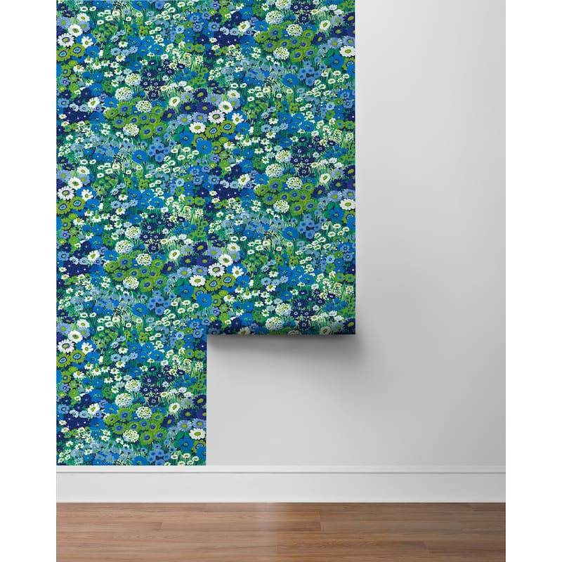 NextWall Floral Meadow Peel and Stick Wallpaper