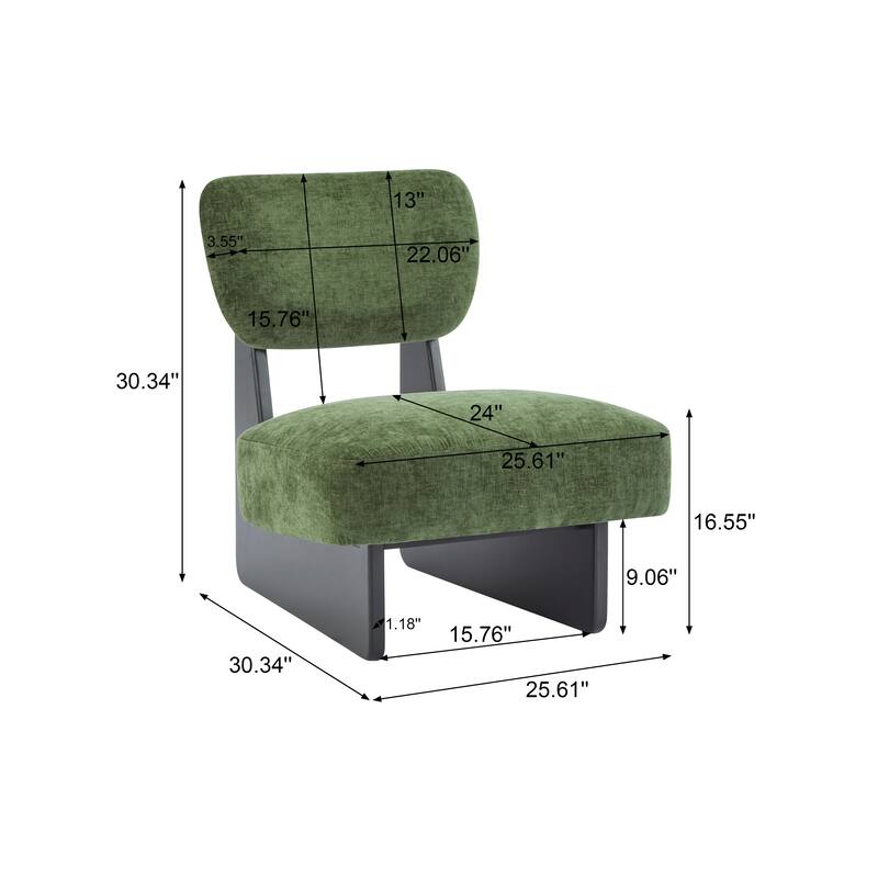 Modern Lounge Chairs with Solid Wood Frame (Set of 2)