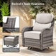 preview thumbnail 187 of 187, Outdoor Patio Sofa Swivel Chair with 6-Inch Thick Cushions Set