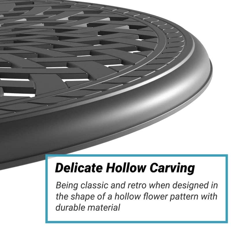 Black 3-Piece Cast Aluminum Patio Bistro Set Rust-proof Outdoor Bistro Set