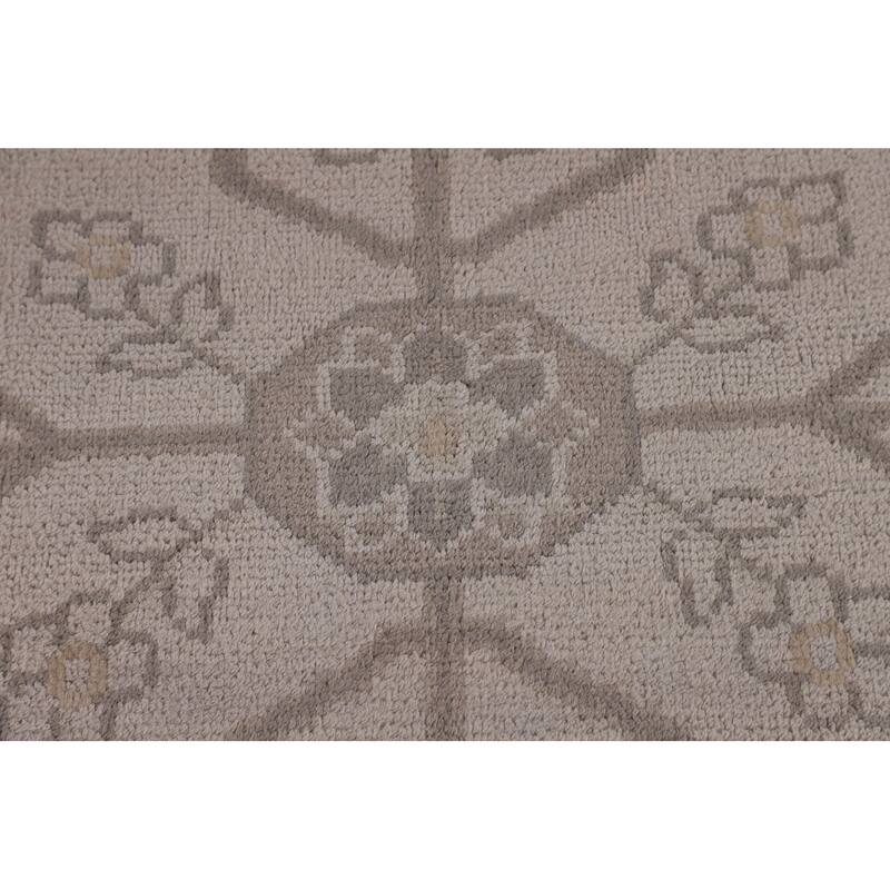 Heriz Serapi Indian Area Rug Handmade Beige Wool Carpet - 8'9" x 11'10"