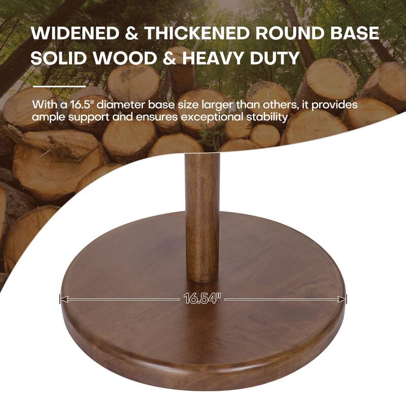 Tree-branch Rubberwood Freestanding Coat Rack with Hooks