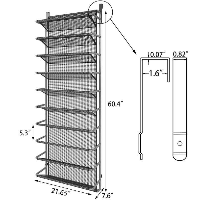 10 Tier Shoe Rack Over The Door Shoe Organizer