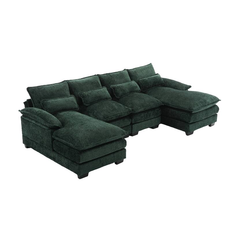 110.63'' Spacious U-Shaped 6-Seat Sectional Sofa with Modular Ottomans