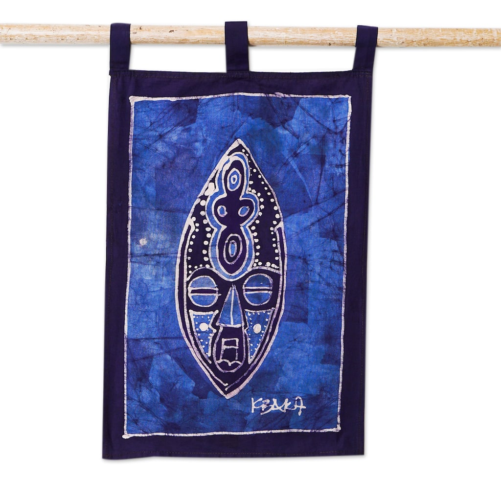 Novica Handmade Blue Visions Cotton Wall Hanging