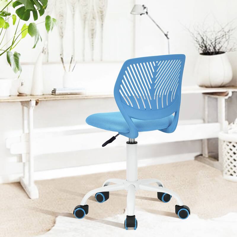 HomyLin Armless Swivel Kids Desk Chair with Mesh Padded Seating