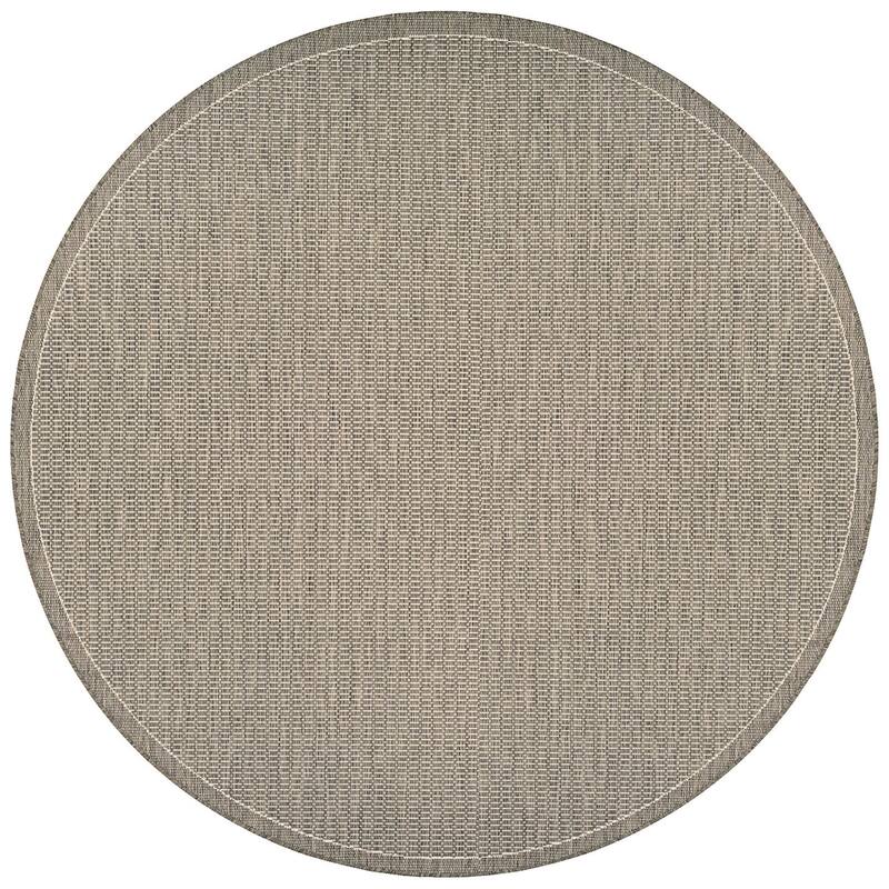 Pergola Deco Indoor/ Outdoor Area Rug - 7'6" Round - Taupe