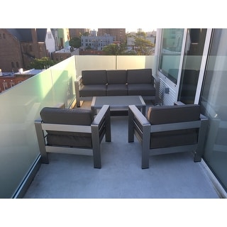 Cape Coral Outdoor Aluminum Club Chair with Cushions (Set of 2) by Christopher Knight Home