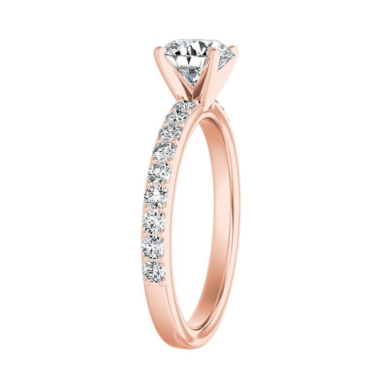 Auriya 14k Gold 2 1/2ctw Round Moissanite and Diamond Engagement Ring 1/3ct TDW